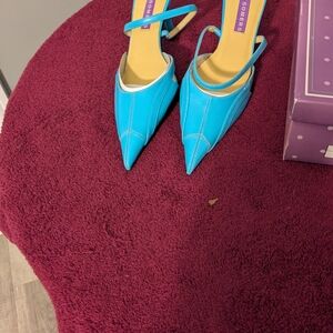 Suzanne Somers Vibrant Blue Slingback Heels